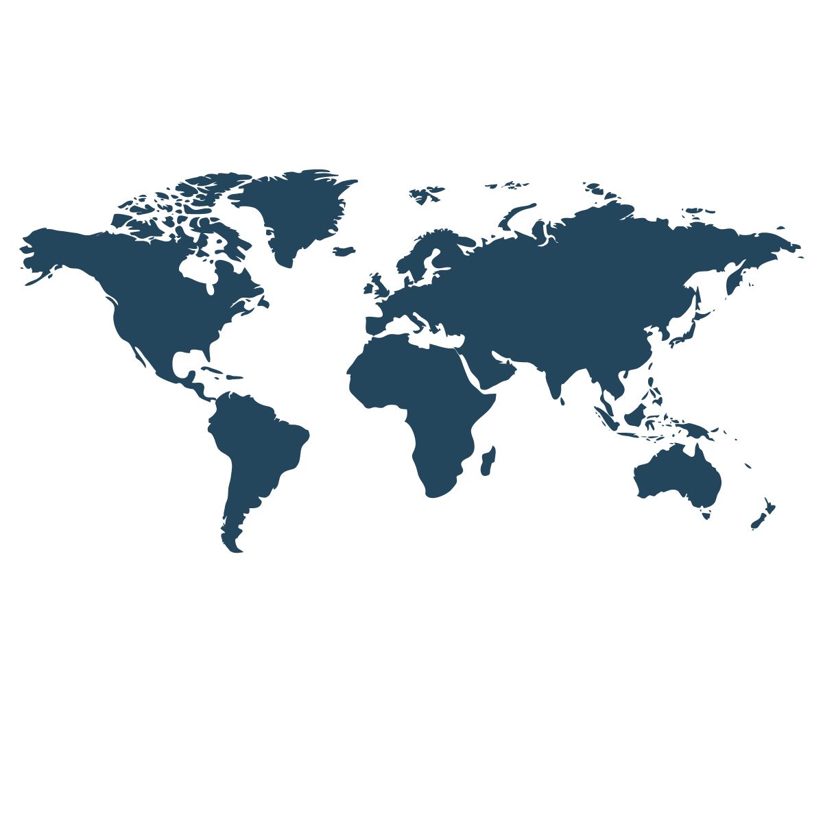 World map highlighting Africa in brand blue - Farm Alert active operations region